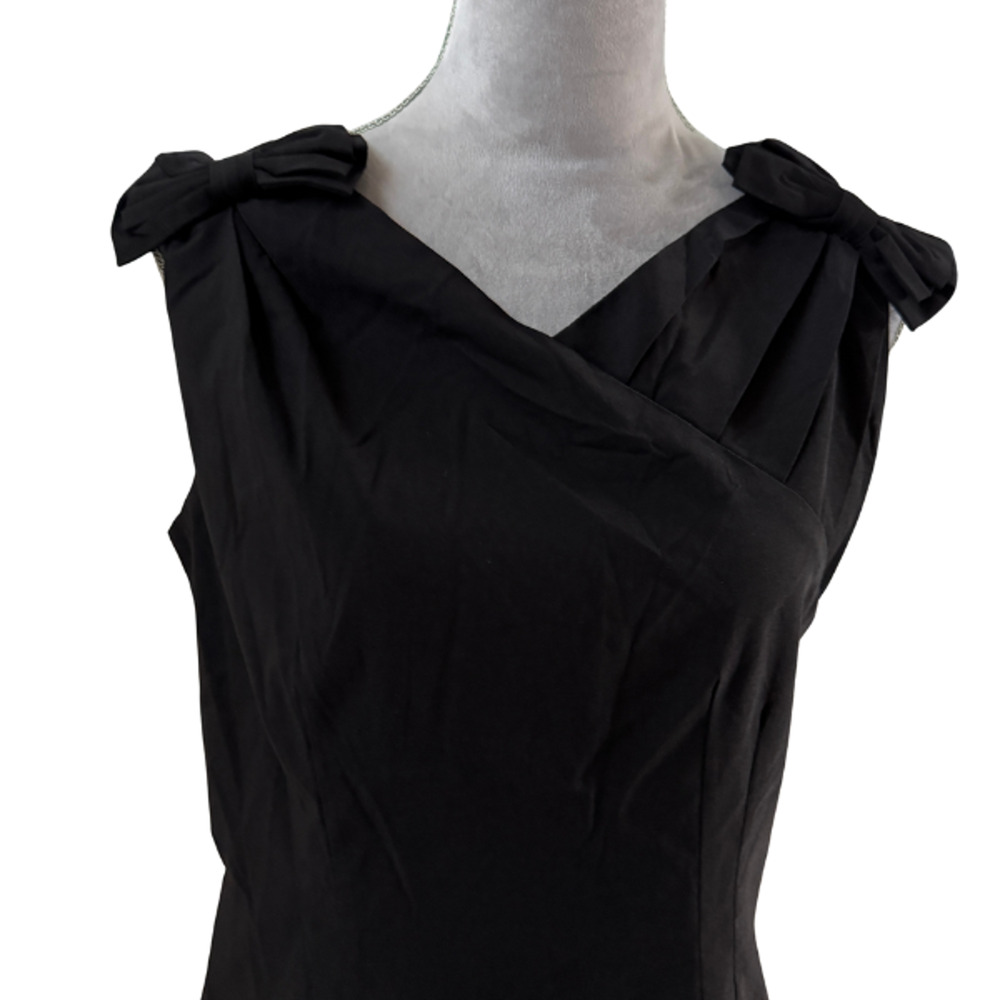 Tatyana Alice Retro Black Pinup Wiggle Pencil Stretch Dress Bows XL NWT - Picture 7 of 12
